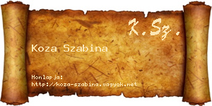 Koza Szabina névjegykártya
