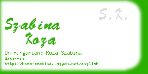 szabina koza business card
